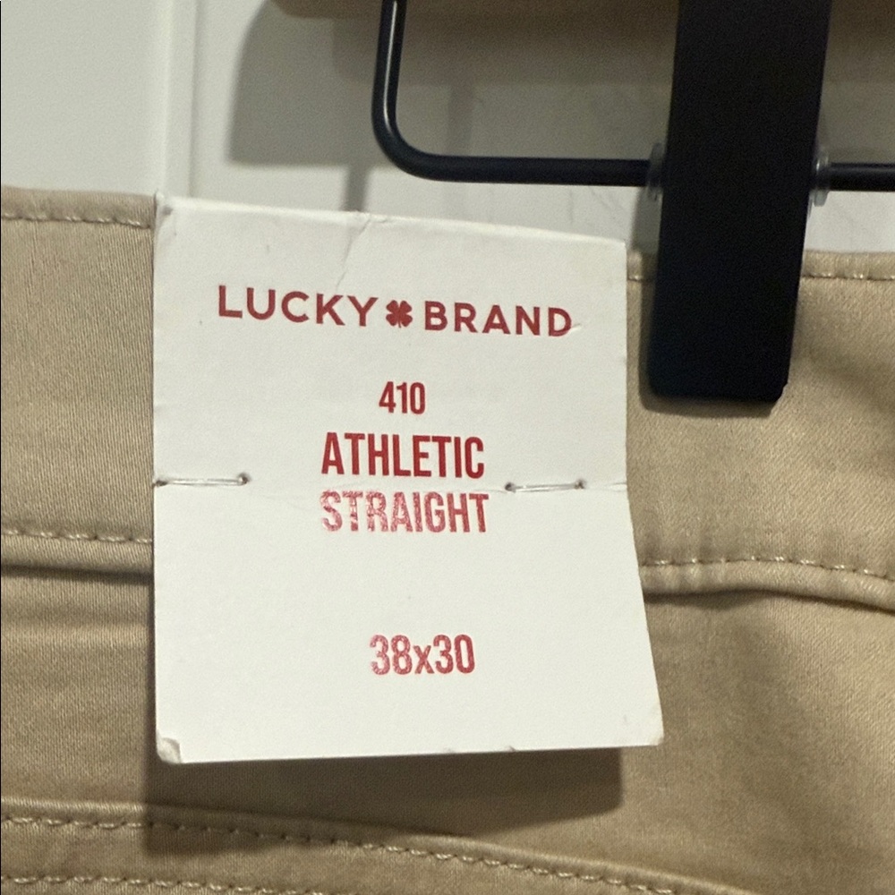 Lucky Brand 410 Athletic Straight Men's Khaki Chinos - Picture 4 of 5